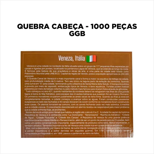 Quebra Cabeça 1000 Peças Veneza Itália, GGB Plast