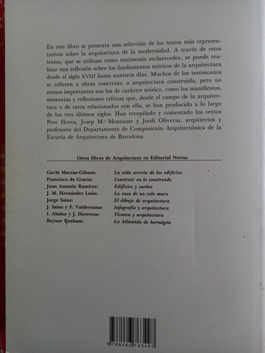 Textos De Arquitectura De La Modernidad - Hereu/montaner/oli