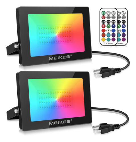 Meikee Luces De Inundacion Led Rgb Equivalentes A 1000 W, Pa