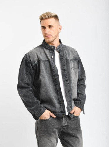 Campera De Jean Hombre Bolsillos Talles Grandes