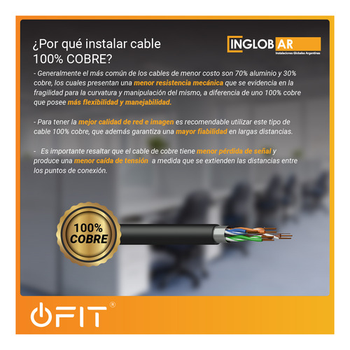 Imagen 4 de 10 de Cable De Red Ftp Blindado Inglobar Bobina 305mts Exterior Cat 5e Full