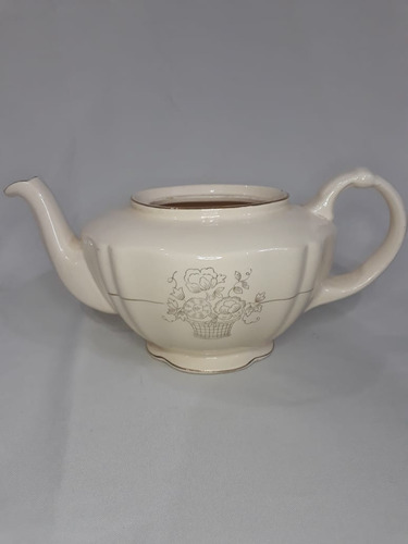 Antigua Tetera Porcelana Sellada Sin Tapa.