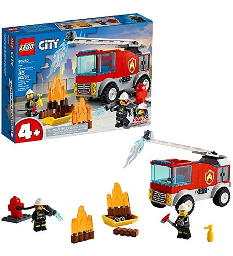 Lego City Fire Ladder Truck 60280 Kit De Construcción; Diver