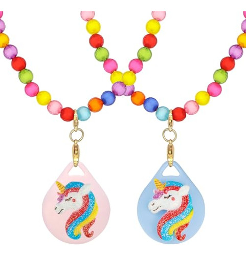 Xeewen 2 Pack Cute Unicorn Airtag Collar Para Niños, Kawaii