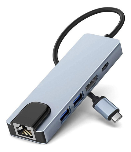 Adaptador Ethernet Usb Tipo C Hub 4k Hdmi Sd Tf Pd