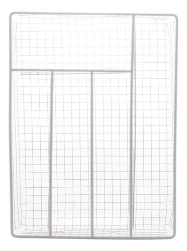 Imagem 3 de 3 de Porta Talheres De Metal Branco 36x26x5cm Casa Limpa