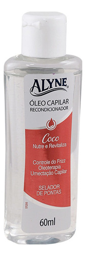 Óleo Recondicionador P/ Cabelos Alyne Coco Sela Pontas 60ml