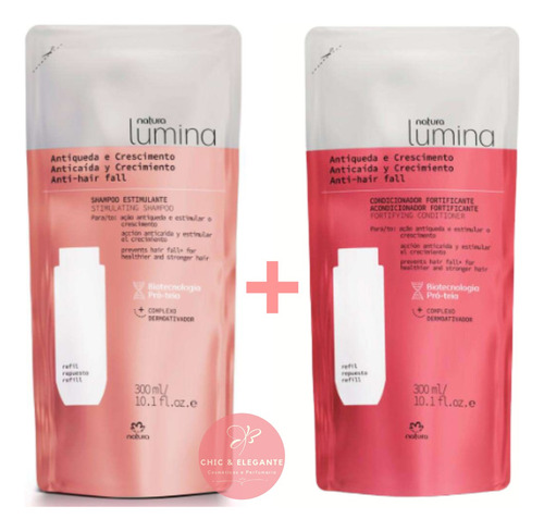 Natura Lumina Shampoo,condicionador Antiqueda E Crescimento