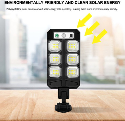 Potente Foco Led Solar 72 Cob Luminaria Panel Sensor