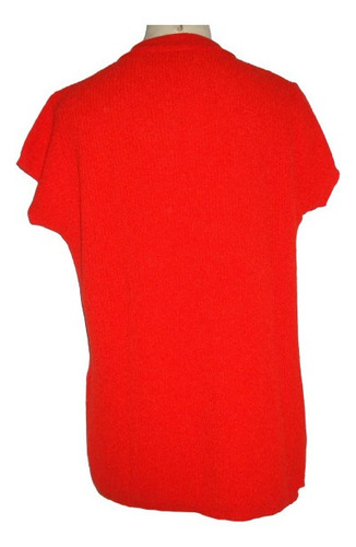 Remera Tejida Boucle De Hilo Rojo Talle L , Impecable