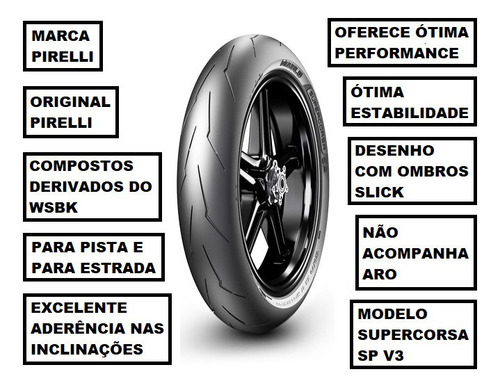 Pneu Pirelli Dianteiro 120/70-17 Supercorsa Sp V3 Gsx R1000