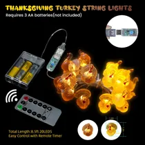 Comprar Jashika Acción De Gracias Luces De Pavo De Pavo Decoración D