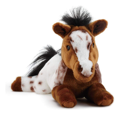 Demdaco Acostado Gran Caballo Appaloosa Manchado De Peluche.