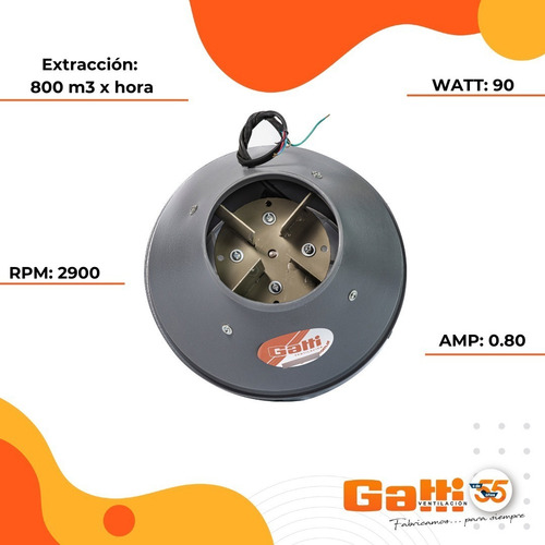 Imagen 5 de 9 de Extractor De Aire Entre Conducto 15 Cm Baño/cocina Gatti Ven