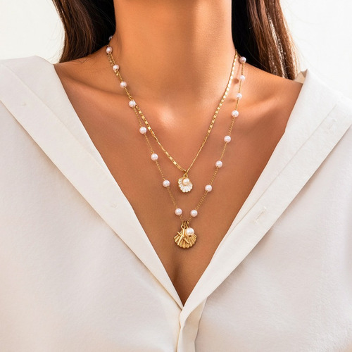 Brisa Del Océano Metal Caparazón Collar Colocar
