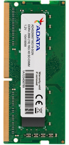 Memoria Ram Adata S-dimm 16gb 2666-ddr4 Verde (Reacondicionado)
