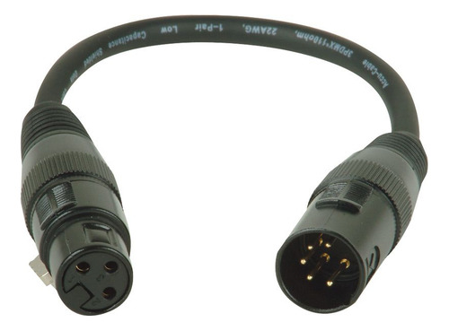 Accu Cable Ac5pm3pfm Adaptador Dmx Xlr 5 Pines M A 3 Pines H