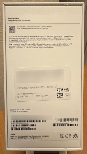 Apple Iphone 15 Pro (1 Tb) - Titanio Negro Titanio Negro (Usado)