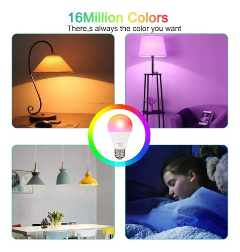 Foco Inteligente Wifi App Alexa Rgbcw Smart Led Bombilla