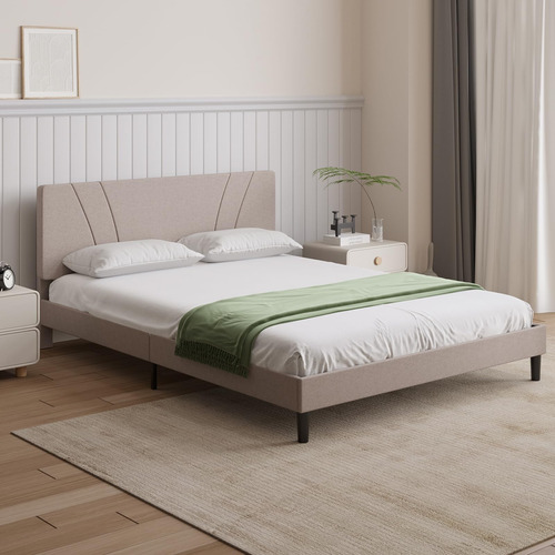 Novilla Base De Cama De Plataforma Tamano Queen Con Cabecera