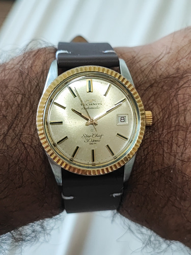Relógio Technos Automático Star Chief Colecionadores Marrom Dourado Dourado (Usado)