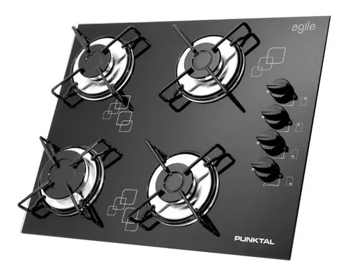 Anafe Con Alimentación A Gas Punktal PK-AG848 Color Negro 220V 4 hornallas