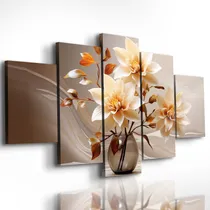 Comprar Kit 5 Quadros Decorativos Flores Luxo Mosaico Sala Quarto Ys