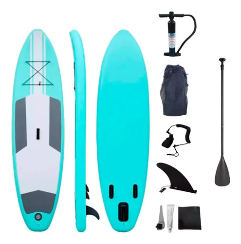 Tabla Stand Paddle Surf 3mts Celeste Y Gris Febo