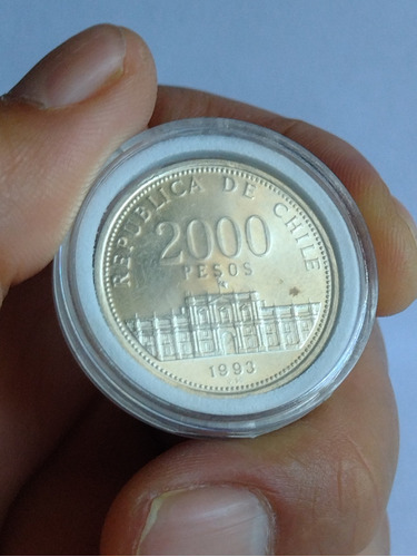 Antique, Moneda De Colección, 2000 Pesos Plata Chile.