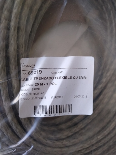 25m D/cable Cobre Estañado Trenzado Flexible Rtcb15-8 Cu 8mm