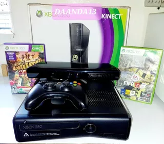 Xbox 360 Slim Con Kinect Chip Rgh 500gb Control Carga Juega