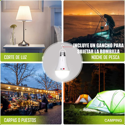Ampolleta Recargable Ampolleta E27 Ampolleta Emergencia 10w
