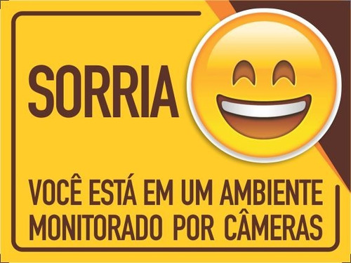 Placa Aviso Sorria Você Está Sendo Filmado 20x15 - 5 Unid