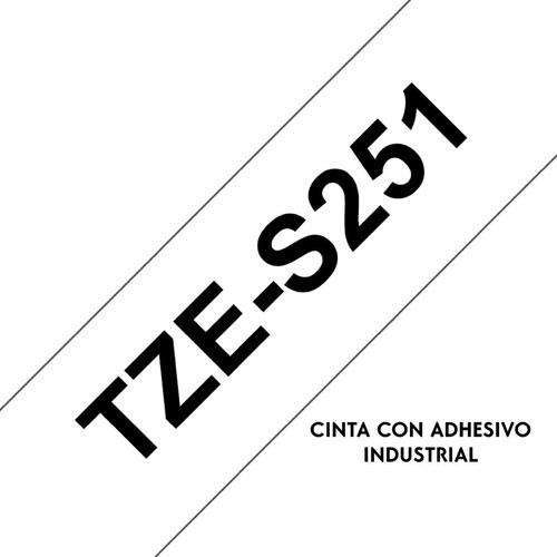 Cinta Brother Tzes251 Industrial Negro Sobre Blanco 24mm