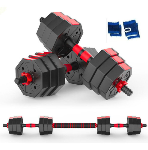 Set Mancuernas 20 Kg Barra Ajustables 2 En 1