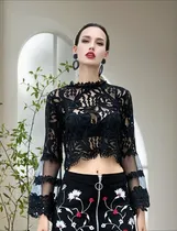 Comprar Blusa A La Cintura En Color Negro\u002F Blusa Talla L \u002F Blusas