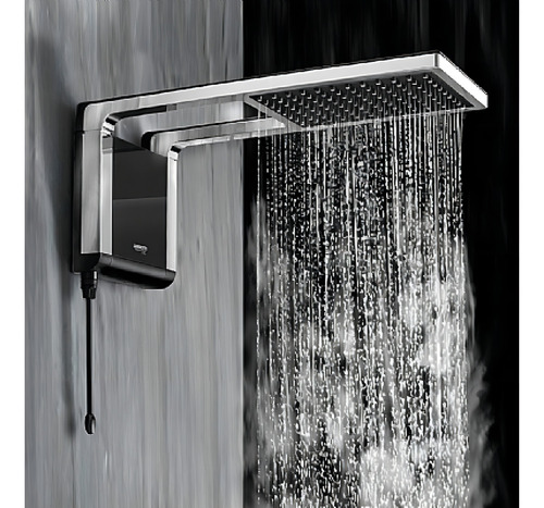 Ducha Acqua Storm Ultra Preta Cromada 220v 7800w Lorenzetti