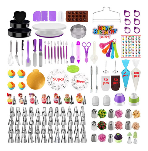 Kit Decoracion Pastel 480 Pieza 3 Mold Resorte Para 7