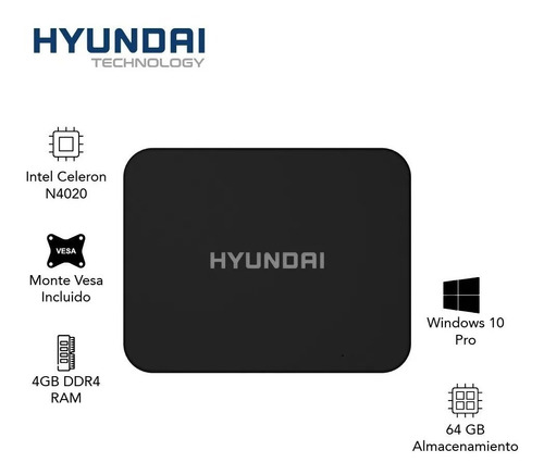 Hyundai, Mini Pc | Intel N4020 | 4 Gb De Ram, 64 Gb De Alm