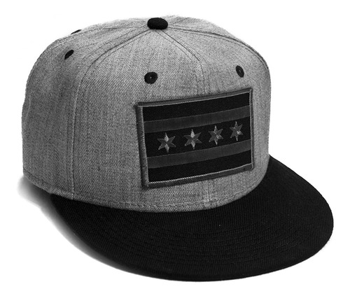 Gorra Chicago Flag Cap Flat Brim Grey Black Snap Back G...