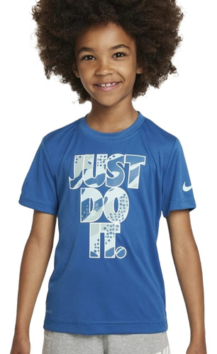 Camiseta Nike Dri-fit Club Seasonal Camo Niños-azul