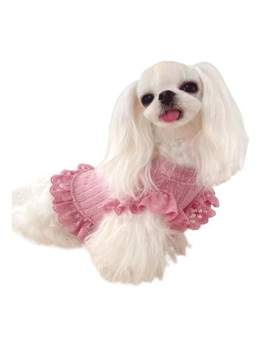 Roupinha Pet Blusa Malha Canelada Com Babados Roupa Cachorro