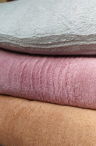 Mantas Flannel Corderito Queen 220 X 200 Cm Rosa Viejo Liso
