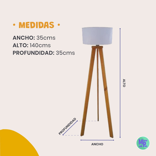 Imagen 2 de 8 de Lampara Tripode Nordico + Pie Porta Macetas +macetas Combo