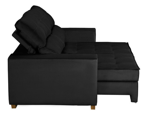 Sofá Baú Retrátil E Reclinável 3 Lugares 190cm Veludo Wt