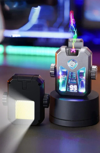 Encendedor Giroscópico Mecha Doble Arco Con Iluminación Usb