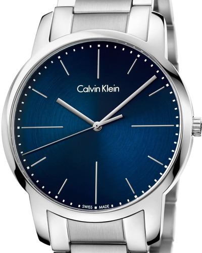 Reloj Calvin Klein City Hombre K2g2g1zn Plateado Azul Oscuro