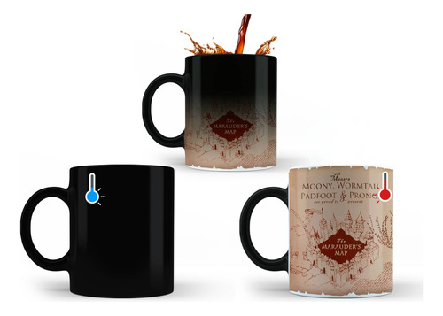 Taza Mágica Mapa Del Merodeador Harry Potter  