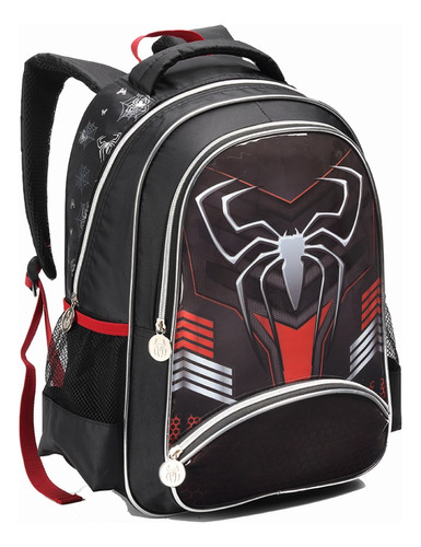Mochila escolar Denlex Venom Spiderman Homem Aranha Dark cor preto  design aranha 17L