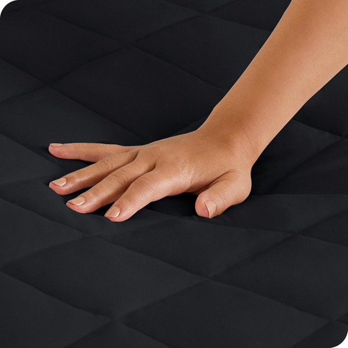 Protector Cubre Colchón Ultra Comodidad Y Suave Matrimonial Color Negro